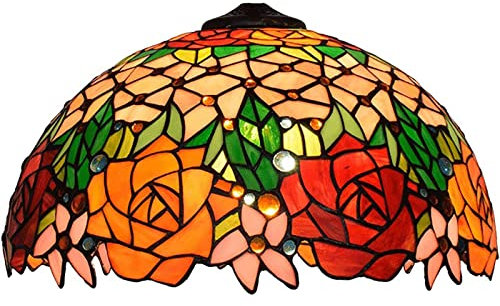 AIBOTY Lampenschirm im Tiffany-Stil, 16-Zoll-Lampenschirm aus Buntglas, nur für Tischlampe, Schreibtischlampe, Pendellampe, Stehlampe