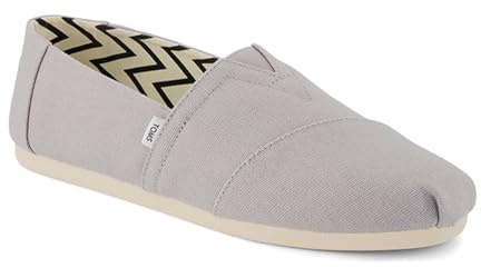 TOMS Mens Alpargata Classic Sneaker, Drizzle Grey Recycled Cotton Canvas, 9.5 UK