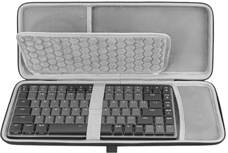 GEEKRIA Étui Combo Clavier et Souris, Compatible avec Logitech MX Mechanical Mini, Keychron K3 Version 2, LOFREE Flow84, MelGeek O2, Flow Lite 84, Sac de Voyage Rigide (Gris foncé)