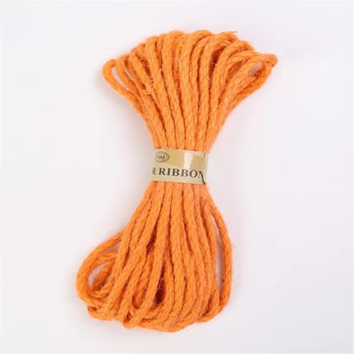 Garten Schnur 6mm 10 Meter Farbe Geflochtenes Hanf Jute Seil Studenten Kreative Handarbeit Handwerk DIY Schnur Dekoration String Hause Textil Vase (Color : Orange Rope)