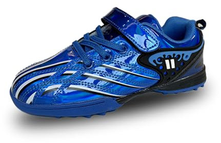 Hsnava Kids Football Boots Size Astro Turf Trainers Non-Slip Sports Shoes Sneakers Soccer Blue 12.5 UK Child