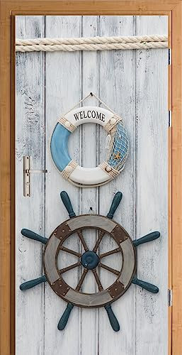 HUBDECO Türwandbild - Selbstklebende Türaufkleber - Wandbilder Aufkleber - Fantasi, Kunst, Leinwand Tapete - Türaufkleber - für Türen, Möbel, Schränke, Spiegel - 88x200cm - Maritime Türen