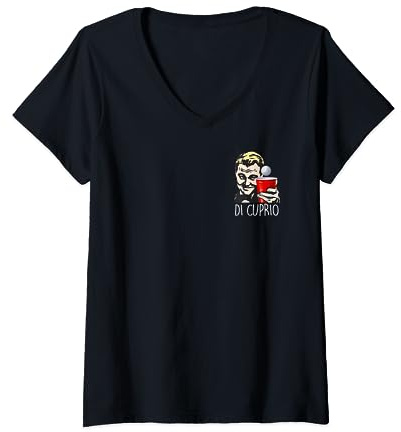 Damen DI CUPRIO - BIERPONG X Bier Pong Party Club Beer Pong Fun T-Shirt mit V-Ausschnitt