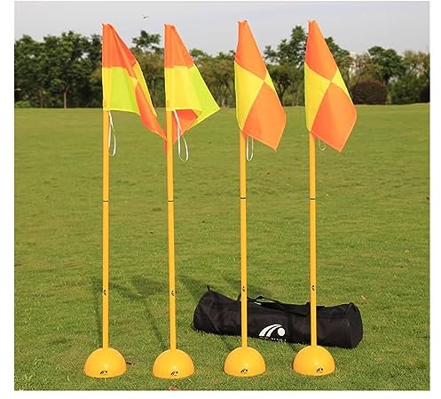 EHEIN Fußball-Trainingsausrüstung, Agility-Spinnstange mit Eckfahne und Abnehmbarer Basis, bestehend aus Einer 75 cm Langen kurzen Stange, 4er-Set (Color : Yellow, Size : 1.5m/4.92ft)