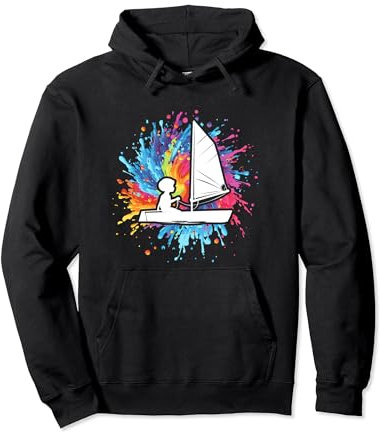 Optimist Schlauchboot Segeln Kleinkind Segelboot Grafik Pullover Hoodie