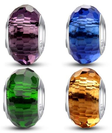 Micoo Charms Mujer Plata de Ley 925 Espaciadores Abalorios Charm Stopper para Compatible Pulseras Collares Brazaletes Cumpleaños Regalo Fiesta Madre Niñas