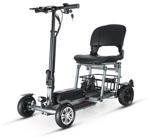 Vehículo Eléctrico De Cuatro Ruedas,Scooters De Movilidad Para Adultos,Scooter De Viaje Portátil,Scooter De Movilidad 4 Ruedas,Aleación De Aluminio,Carga 120 Kg/265 Lbs A