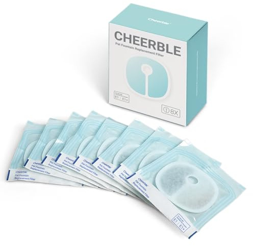 Cheerble E1/E1+/D1 pro Filter, Wasserfilter, Filter für Katzenbrunnen, 8pcs für Katzen Hunde Trinkbrunnen(8 Stück)