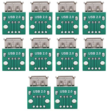 BORDSTRACT USB Type A Female Breakout Board Kit, DIY Power Supply, Breadboard Compatible, VBUS/D+/D-/GND Labeled, 10PCS Quality Sockets for DIY Breadboard