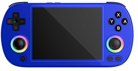RG40XX H - Console di gioco portatile retrò, schermo IPS da 4,0 pollici, sistema Linux, scheda TF 64G integrata 5488, supporta giochi con uscita TV 5G, WiFi, Bluetooth 4.2 (RG40XXH-blu)