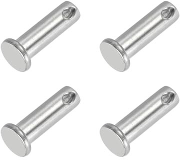PATIKIL Perni a Testa Piana a Foro Singolo, 4 Pezzi Perno Testa Piatta in Acciaio Inossidabile 304 per Serratura a Spina per Sistemi Cardini, Argento, 8 x 25mm