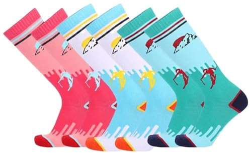 Calcetines Esquí Calcetines de esquí for niños, Algodón térmico de invierno, calcetines deportivos cálidos y gruesos, calcetines de esquí for ciclismo y nieve, calcetines térmicos elásticos for niños