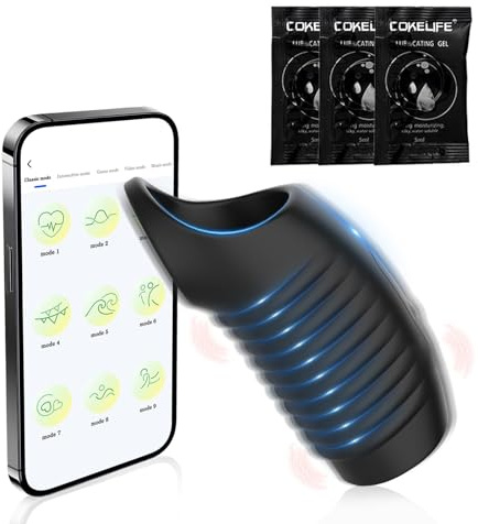 BDSMYEE Guaina Pene Vibratore con 10 Modalità di Vibrazione e APP, Guaine e prolunghe per il pene, Sex toy Maschili Ingranditore del Pene, Sex Toys Sessuali Masturbatori Maschili