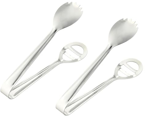 Queenza salladsbestick och tång, rostfritt stål köksartiklar tång set om 2 för servering och matlagning