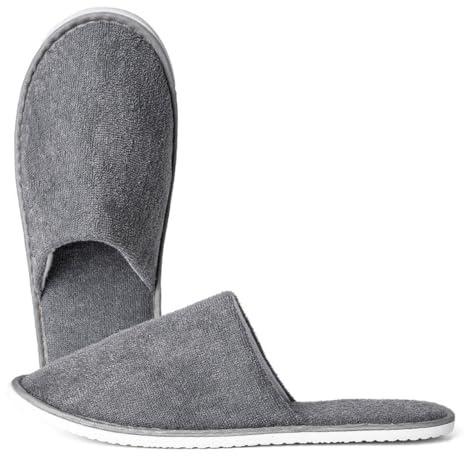 Hotelslipper, Nicht-Einweg frottee slipper Wiederverwendbar Spa Hausschuhe hausschuhe gäste hausschuhe Anti-Rutsch besucherhausschuhe (Dunkelgrau, EU Schuhgrößensystem, Erwachsene, Numerisch, M, 38)