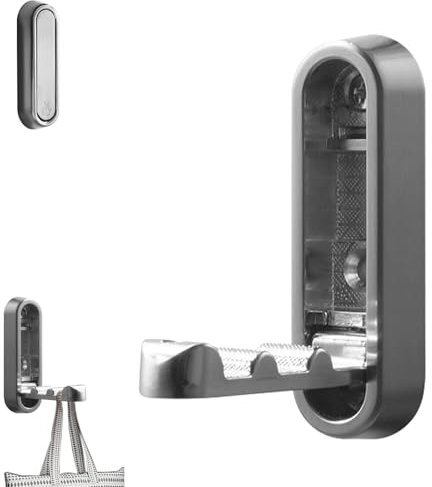 Klapphaken Garderobenhaken, 2 Stück Metall Wandmontage Kleiderhaken Wandhaken, 74x24 mm Platzsparend Haken Garderobe, Einfache Montage Kleiderhacken für Handtücher Mäntel und Tasche (2, Silber)
