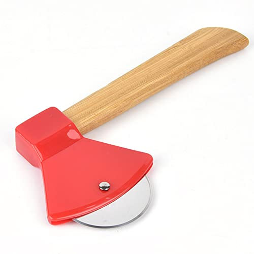 Pizza -Messer, 2pcs Axt Typ Pizza Cutter 430 Stahl PP Griff Pizza Slicer Rolling Cutter Pizza Schneidwerkzeug für Heimrestaurants (Rot)