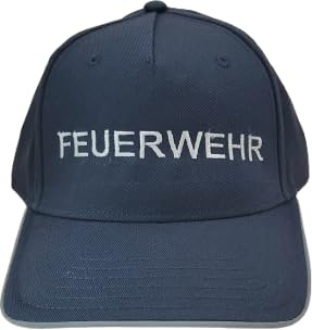 Feuerwehr Cap Basecap Feuerwehr Bestickt mit Metallverschluss und mit reflektierenden Paspelierungen