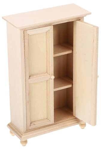 Yardwe Miniatur Möbel Kleiderschrank Für Puppenhaus DIY Möbelstück Aus Holz Für Schlafzimmer Deko Zubehör Für Miniaturszenen Dekorativ Und Praktisch Als Fotorequisite Für Kreative Miniatu