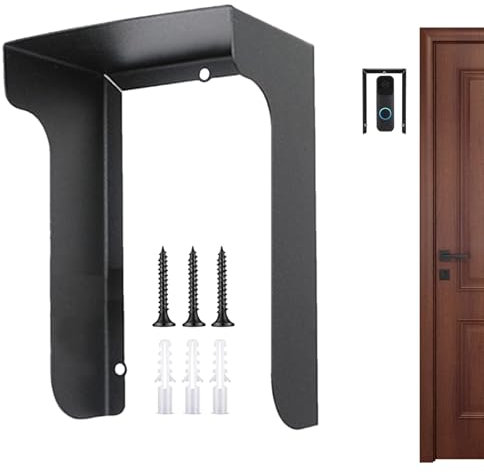 Placa frontal de anillo para timbre, placa de cubierta de timbre de metal, impermeable y resistente a la intemperie, acabado antirreflejos preciso, uso duradero para puerta de lluvia exterior