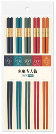 Palillos Chinos Reutilizables | 5 Pares De Palillos Seguros Para Lavavajillas,Accesorios De Cocina Multicolor Y Antideslizantes Para Principiantes En Comida Japonesa