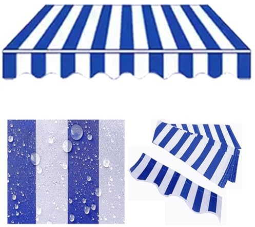 Tenda da Sole Retrattile di Ricambio, tela parasole in poliestere, tessuto resistente per tenda da sole retrattile, Avvolgibile in Tessuto per Esterni Poliestere, per veranda da giardino(2.5x1.5m(8.2x