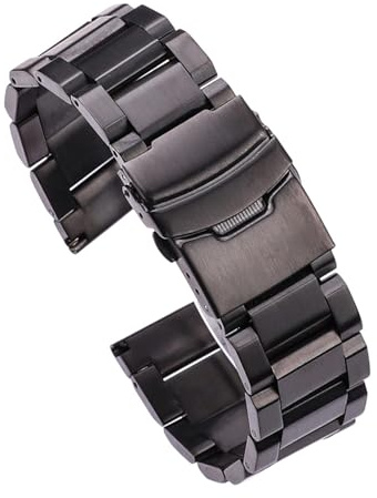 FYXT Klockarmband I Rostfritt Stål Kvinnor Män Metall Klockarmband Länkarmband 18 Mm 20 Mm 22 Mm 24 Mm Tillbehör Silver Rose Guld Svart(Black,22mm)