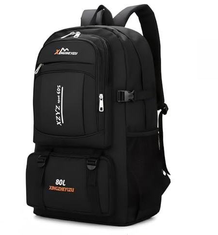 Alyxen Sac à Dos Randonnée 80L Ultraléger Pliable Imperméable pour Homme Femme-Grande Capacité pour Voyage,Trekking,Sport,Camping