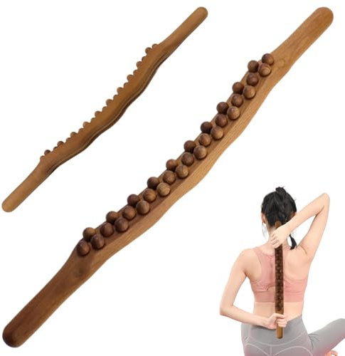 Gua Sha Massagestab Holz mit 31 Rollen für Muskelentspannung | Gua Sha Wooden Therapy Sta zur Körpermassage, Unterstützt die Entspannung von Nacken, Rücken, Beinen, Bauch und Armen