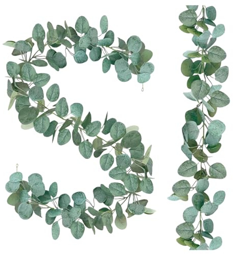 Eukalyptus Girlande Künstliche 2 Stück Eukalyptus Girlanden Künstliche 2 m Eukalyptus Deko Hängepflanzen Reben Hängend Girlande für Hochzeit Tischdeko Party Frühlingsgirlande Blumenschmuck