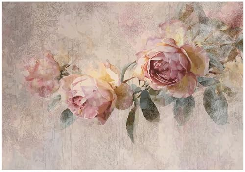WallArena Vlies Fototapete, Rosen, 400x280cm | Fototapeten - Tapeten - für Wohnzimmer Schlafzimmer - Vliestapete Wandtapete Tapete 3D Effekt- inkl. Kleister