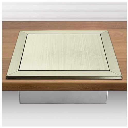 Cubo de basura integrado de acero inoxidable con tapa oscilante para armarios de cocina, cubo de basura empotrado con acabado dorado, ojales de basura duraderos para una fácil eliminación y ahorro de