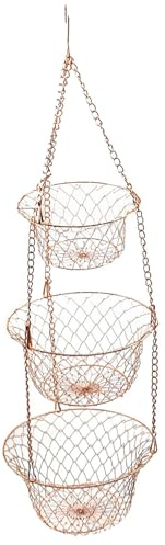 Panier à Fruits Suspendu 3 Niveaux - Structure Multi-Niveaux Solide, Montage Facile, Matériau Résistant à la | Panier de Rangement Suspendu pour Fruits et Légumes, Organisation Cuisine, Gain