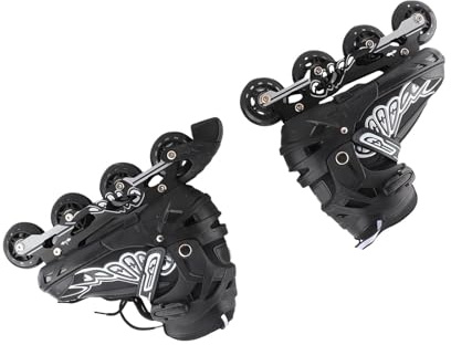 Patines en línea Ajustables de Triple protección Soportes de Aluminio Reforzados Ruedas de PU niños Niños Niñas Damas Patines de Fitness para Interiores y (l)