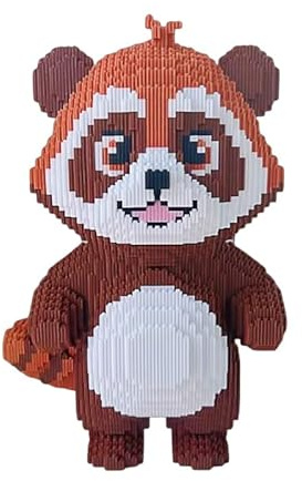 YILETKC Mikro Bausteine Sets, 3600 Teile Roter Panda Klemmbausteine Modell Bausatz, DIY Mini Modular Bausteine Architektur Spielzeug Modell, Geschenk für Teenager und Erwachsene