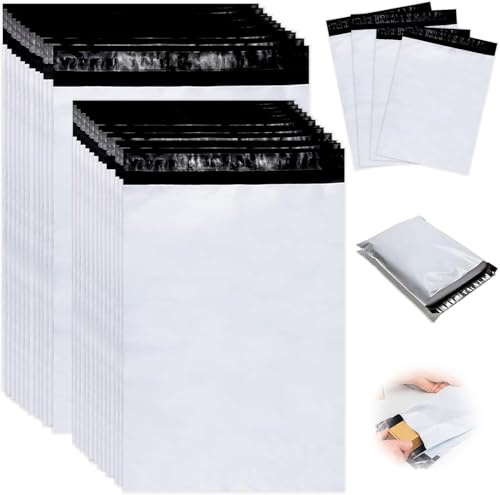 ZPQAODI Buste Spedizione 120 Pezzi A4/B4, Sacchetti per Spedizioni Vinted, Corrieri, Postali, Plastica per Abbigliamento, Articoli Ingombranti (Bianco)