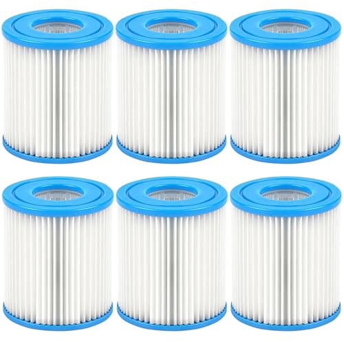 Lot de 6 cartouches filtrantes taille I pour piscine Bestway Type I compatibles avec 58093, 58511, 58381 pour pompes gonflables de piscine 8,0 x 9,0 cm