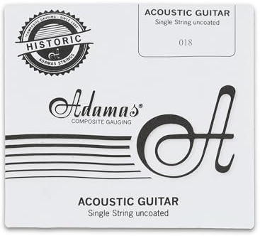 Adamas Saite für Akustikgitarre unbeschichtet Plain - blanke Stahlsaite, Messing ball-end .018/0,46mm
