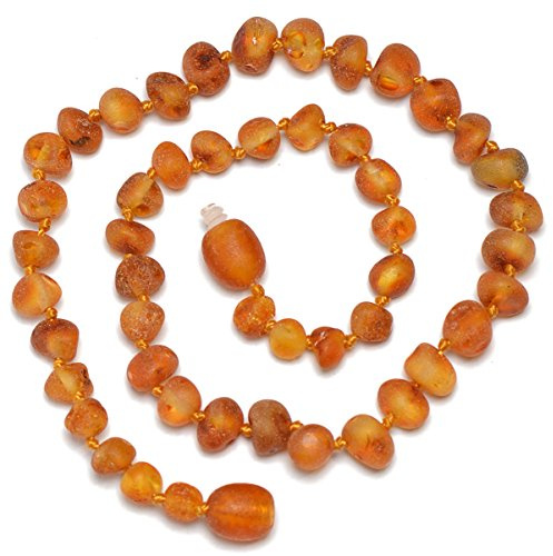 Collana in ambra baltica originale – Raw non lucido – colore cognac – annodata tra Beads – Dimensioni da 28 a 36 cm, cod. BJ80