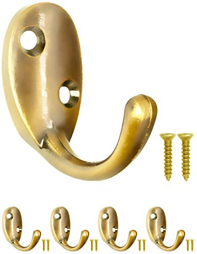 Fuxxer Garderobenhaken Eisen Wandhaken Kleiderhaken Handtuchhaken Vintage 4 Stück Gold