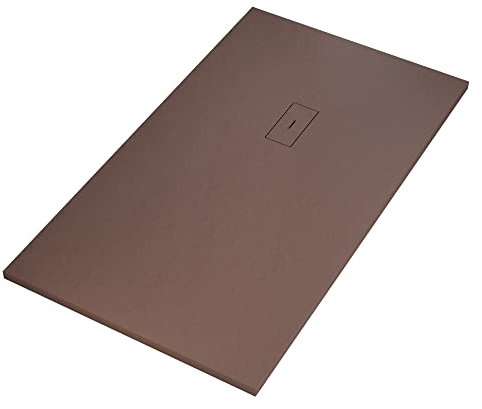 OLIMPO DOCCE - Piatto doccia in marmoresina Marrone effetto pietra cemento MAKA - 70x120