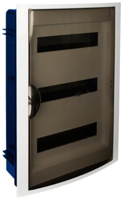 Quadro elettrico da incasso Pladur 42 elementi cornice bianca e porta fumè SOLERA 5260PFHG