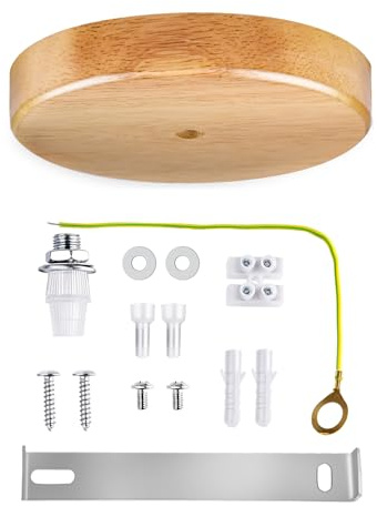 Arturesthome 4.7 Wooden Ceiling Canopy Kit with Hardware,Handmade Natural Wood Ceiling Plate for Pendant Light or Hanging Lights,DIY Chandelier Fixture