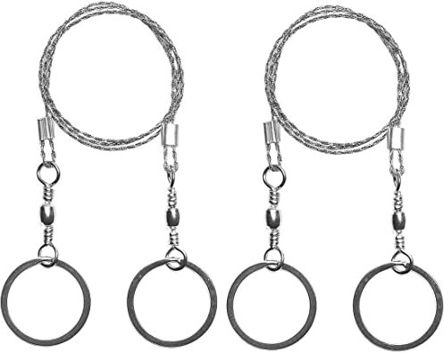 Teogneot Sierra de Alambre 2 Piezas Supervivencia Sierra de Alambre de Acero de Bolsillo Sierras