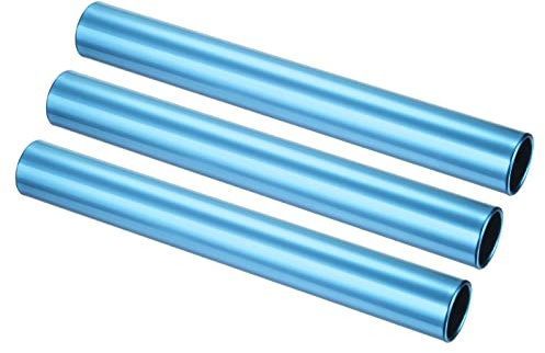 PATIKIL Relay Track Baton, 3 Pack Aluminum Alloy Tube Field Running Race Stick for Outdoor Athletics Sport Game Tool, Blue