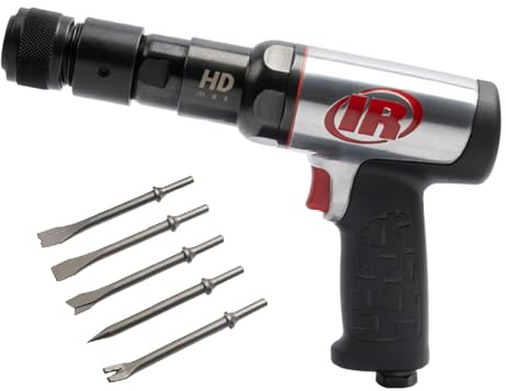 Ingersoll Rand Air Hammer Kit 135MAXK, Heavy Duty Pneumatic Hammer with 2600 BPM, 76 mm Stroke, 3/4 Bore Diameter, Incl. 5-Pieces Chisel Set