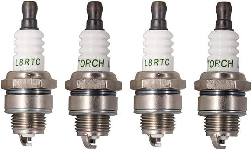 TORCH 4pcs L8RTC Spark Plug Solid Terminal Replace for N GK BPMR8Y BPM8Y, Champion RCJ6Y, Kawa saki 920702115 Spark Plugs