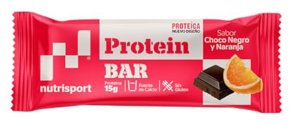 NUTRISPORT Barrita Proteica | Complemento Alimenticio | Alto Contenido en Proteínas | Suplemento para Deportistas | Sabor Dark Choco & Orange | 24 unidades