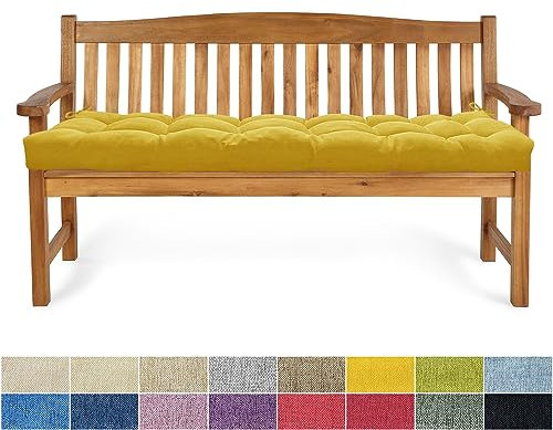 PHUSTJKL Bankauflage Bankkissen 75X45X6CM Sitzkissen für Bank rutschfeste Bankpolster Gartenbankkissen Rückenkissen Schaukel Stuhlkissen für Outdoor/Indoor Gartenmöbel Terrasse-Gelb