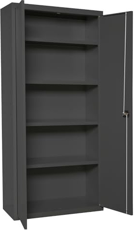 SimonRack Amario Metálico Almacenaje, Armario Multiusos, 4 Estantes, Fácil Montaje, 1800x800x400 mm, Antracita